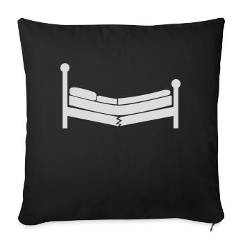 Destroyed Bed Clipart Logo - Sofa pillowcase 17,3'' x 17,3'' (45 x 45 cm) - black - Front