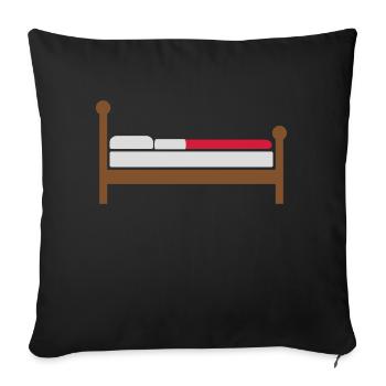 Cozy Bed Clipart Logo - Sofa pillowcase 17,3'' x 17,3'' (45 x 45 cm) - black - Front