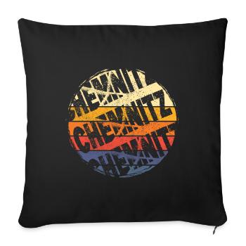 Chemnitz Deutschland Stadt Vintage Retro Skyline - Sofakissenbezug 45 x 45 cm - Schwarz - Vorne