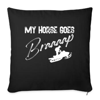 My Horse Goes Braap - Conducteur de motoneige Hiver - Housse de coussin décorative 45 x 45 cm - noir - Devant