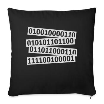 Langage de programme de code binaire - Housse de coussin décorative 45 x 45 cm - noir - Devant