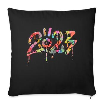 Style graffiti Splash hip hop couleurs peintre 2023 - Housse de coussin décorative 45 x 45 cm - noir - Devant