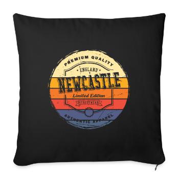 Newcastle Angleterre Royaume-Uni City Vintage Retro Skyline - Housse de coussin décorative 45 x 45 cm - noir - Devant