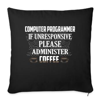 Computer Programmer Coding Software - Sofakissenbezug 45 x 45 cm - Schwarz - Vorne
