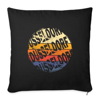 Dusseldorf Germany City Vintage Retro Skyline - Sofa pillowcase 17,3'' x 17,3'' (45 x 45 cm) - black - Front