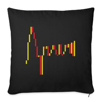 Spanische Börse Rot Gelb - Sofakissenbezug 45 x 45 cm - Schwarz - Vorne