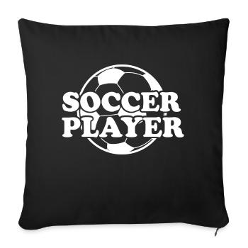 Soccer Fussball - Sofa pillowcase 17,3'' x 17,3'' (45 x 45 cm) - black - Front