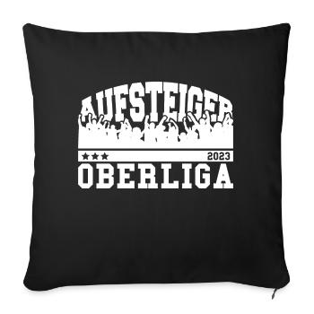 Aufsteiger 2023 Oberliga Aufstieg Fußball - Sofakissenbezug 45 x 45 cm - Schwarz - Vorne