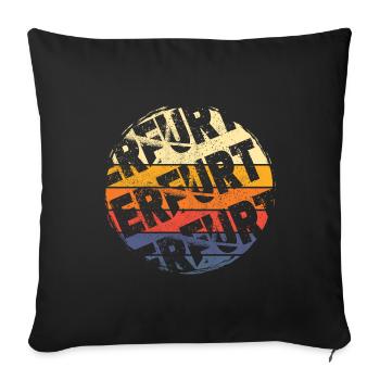 Erfurt Germany City Vintage Retro Skyline - Sofa pillowcase 17,3'' x 17,3'' (45 x 45 cm) - black - Front