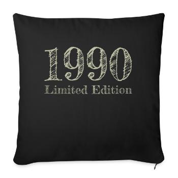 1990 - Sofa pillowcase 17,3'' x 17,3'' (45 x 45 cm) - black - Front