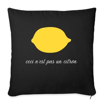 Ceci n'est pas un citron - humour - Housse de coussin décorative 45 x 45 cm - noir - Devant