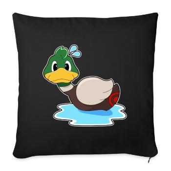 Ente Schwimmen - Sofakissenbezug 45 x 45 cm - Schwarz - Vorne