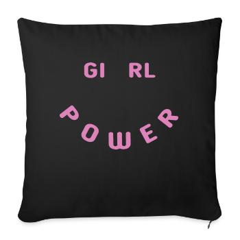 Girl Power - Sofa pillowcase 17,3'' x 17,3'' (45 x 45 cm) - black - Front