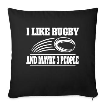 Rugby Player Rugby Coach Rugby Gift Rugby Team - Sofa pillowcase 17,3'' x 17,3'' (45 x 45 cm) - black - Front