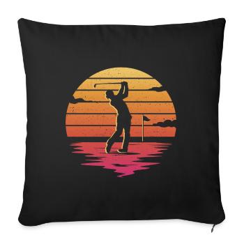 Golf Golfer Golfen Retro Golfspieler - Sofakissenbezug 45 x 45 cm - Schwarz - Vorne
