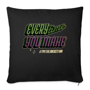 Joke Drive Roman Geek Happy Creativewriting - Housse de coussin décorative 45 x 45 cm - noir - Devant