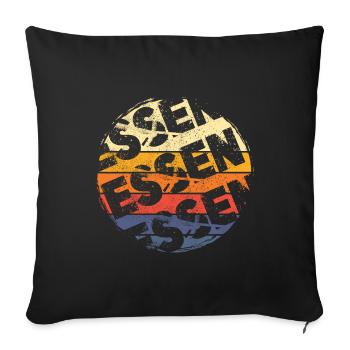 Food Germany City Vintage Retro Skyline - Sofa pillowcase 17,3'' x 17,3'' (45 x 45 cm) - black - Front