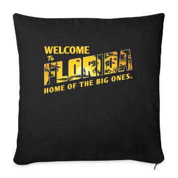 Chasseur d’alligators, bienvenue à la chasse aux alligators en Floride - Housse de coussin décorative 45 x 45 cm - noir - Devant