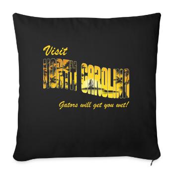 Alligator Hunter Get You Wet North Carolina Gator - Housse de coussin décorative 45 x 45 cm - noir - Devant