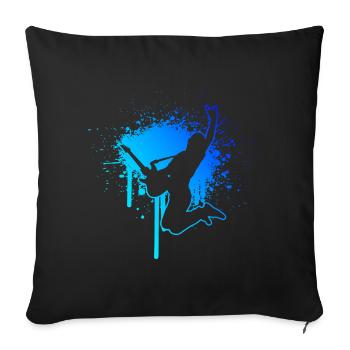 Guitariste Homme Guitare classique femme - Housse de coussin décorative 45 x 45 cm - noir - Devant