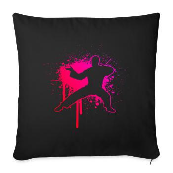 Martial Arts Men Wushu Women Kungfu Kung Fu - Sofa pillowcase 17,3'' x 17,3'' (45 x 45 cm) - black - Front