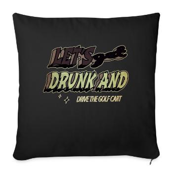 anniversaire idée cadeau mignongolf golffille golflove - Housse de coussin décorative 45 x 45 cm - noir - Devant