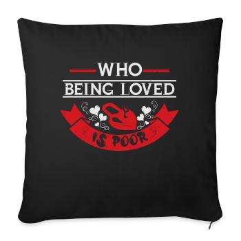 QUI EST L’AMOUR EST PAUVRE - Housse de coussin décorative 45 x 45 cm - noir - Devant
