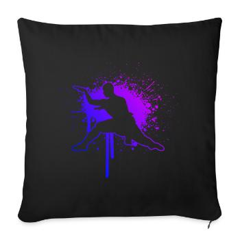 Wushu Arts Martiaux Hommes Kung Fu Kungfu - Housse de coussin décorative 45 x 45 cm - noir - Devant