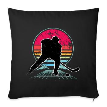 Hockey sur glace - Housse de coussin décorative 45 x 45 cm - noir - Devant