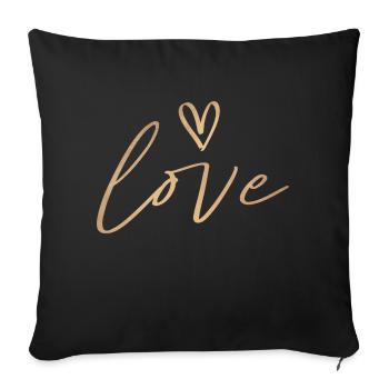 love heart - Sofakissenbezug 45 x 45 cm - Schwarz - Vorne