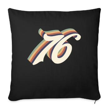 Vintage 76th anniversary - Sofa pillowcase 17,3'' x 17,3'' (45 x 45 cm) - black - Front