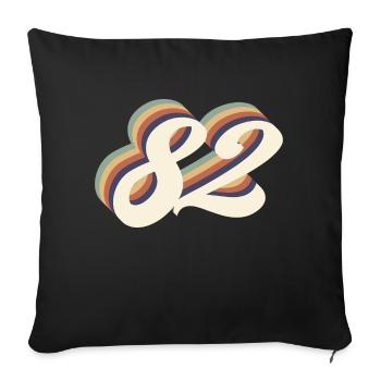 82ème anniversaire vintage - Housse de coussin décorative 45 x 45 cm - noir - Devant