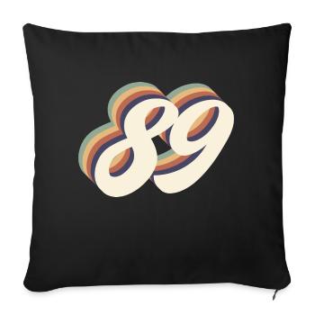89th anniversary vintage - Sofa pillowcase 17,3'' x 17,3'' (45 x 45 cm) - black - Front