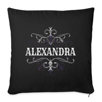 Alexandra Surname First name personalized - Sofa pillowcase 17,3'' x 17,3'' (45 x 45 cm) - black - Front