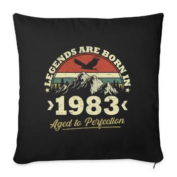 Les légendes sont nées en 1983 - Housse de coussin décorative 45 x 45 cm - noir - Devant