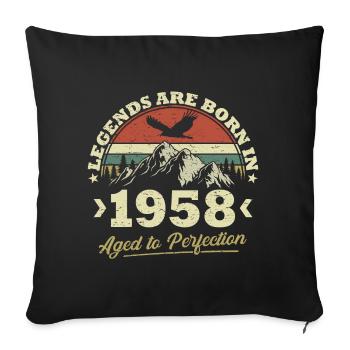 Les légendes sont nées en 1958 - Housse de coussin décorative 45 x 45 cm - noir - Devant