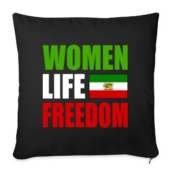 Women life freedom - Housse de coussin décorative 45 x 45 cm - noir - Devant