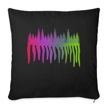 Forest flows - Sofa pillowcase 17,3'' x 17,3'' (45 x 45 cm) - black - Front