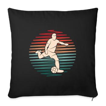 Football Player Football Player Vintage Footballer - Sofa pillowcase 17,3'' x 17,3'' (45 x 45 cm) - black - Front