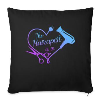 The Therapist is in - Sofa pillowcase 17,3'' x 17,3'' (45 x 45 cm) - black - Front