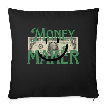 MONEY MAKER - Sofa pillowcase 17,3'' x 17,3'' (45 x 45 cm) - black - Front