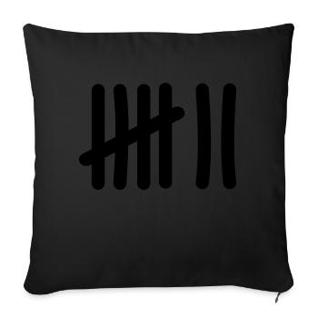 Icône de la liste de pointage - 7 traits - Housse de coussin décorative 45 x 45 cm - noir - Devant