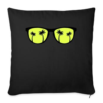 Sunglasses Palms - Sofakissenbezug 45 x 45 cm - Schwarz - Vorne