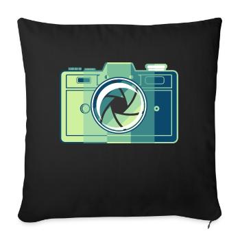 Caméra à film rétro - Housse de coussin décorative 45 x 45 cm - noir - Devant
