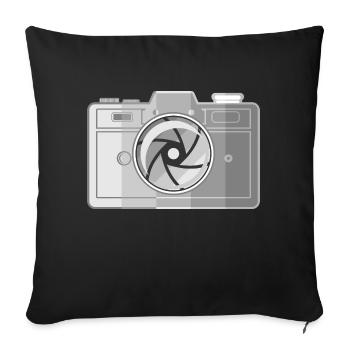 Caméra à film rétro - Housse de coussin décorative 45 x 45 cm - noir - Devant