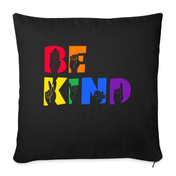 Be Kind Deaf Pride - Sofakissenbezug 45 x 45 cm - Schwarz - Vorne