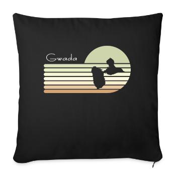 Belle idee cadeau carte de la guadeloupe 971 gwada - Housse de coussin décorative 45 x 45 cm - noir - Devant