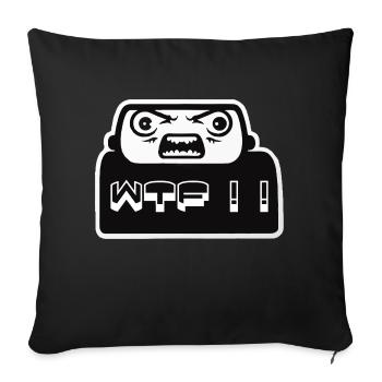 Autocollant de voiture WTF - Housse de coussin décorative 45 x 45 cm - noir - Devant