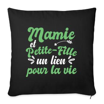 Mamie Et Petite-Fille - Housse de coussin décorative 45 x 45 cm - noir - Devant