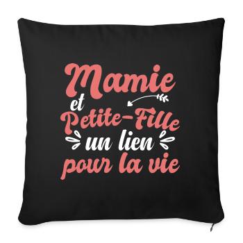 Mamie Et Petite Fille - Housse de coussin décorative 45 x 45 cm - noir - Devant